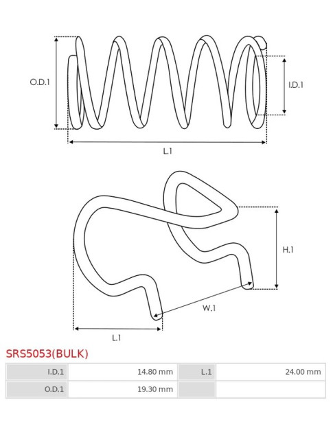 Indítómotor villák rugói - SRS5053(BULK)