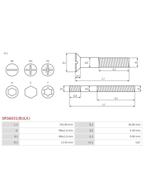 Csavarjai - SRS6031(BULK)