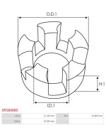 Indítómotor áttételek tengelyházai - SRS6068S