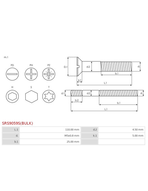 Csavarjai - SRS9059S(BULK)