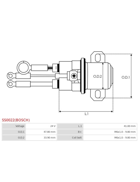 Indítómotor relék - SS0022(BOSCH)